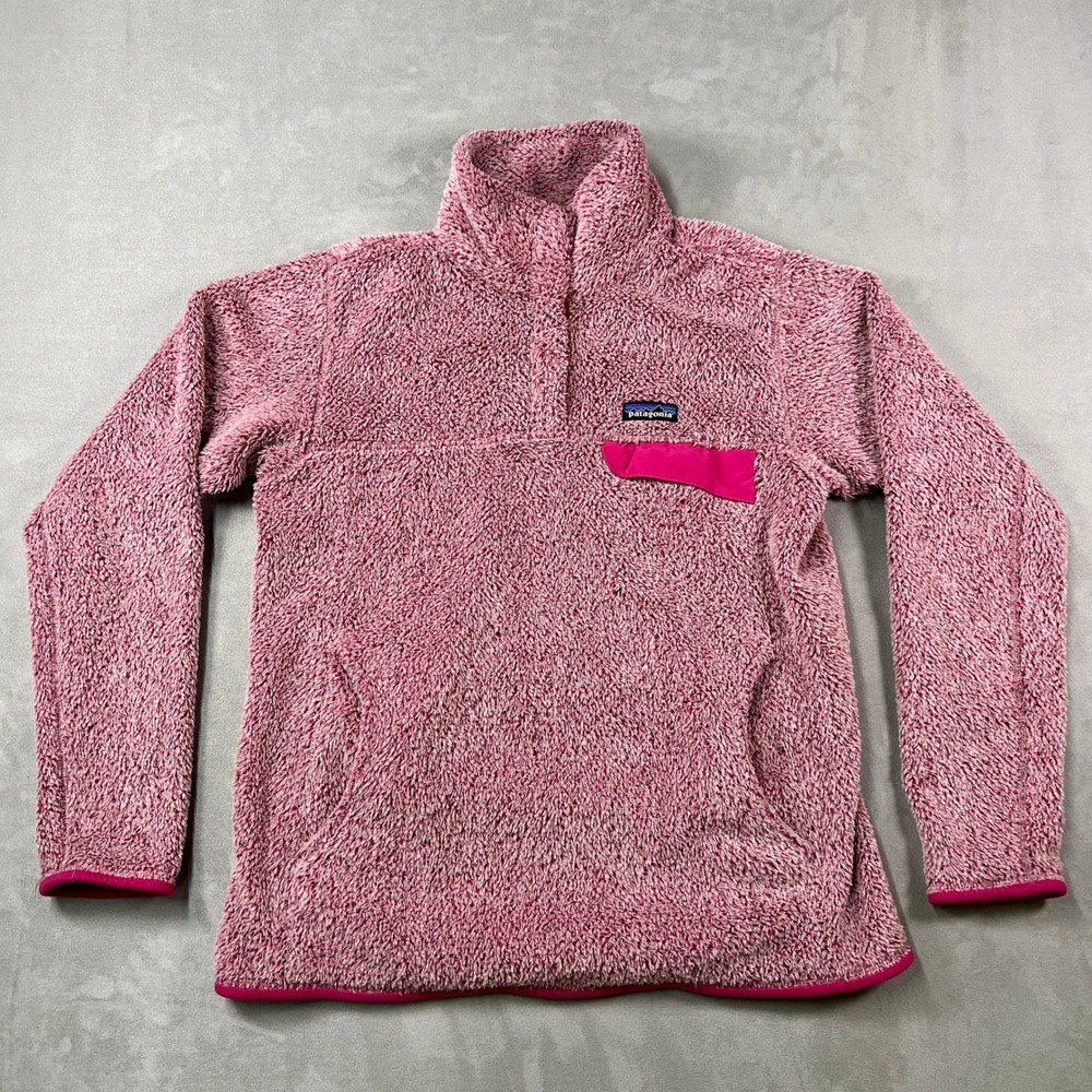 Patagonia Re Tool Snap T Pullover Womens L Pink Fleece Outdoor Insulated